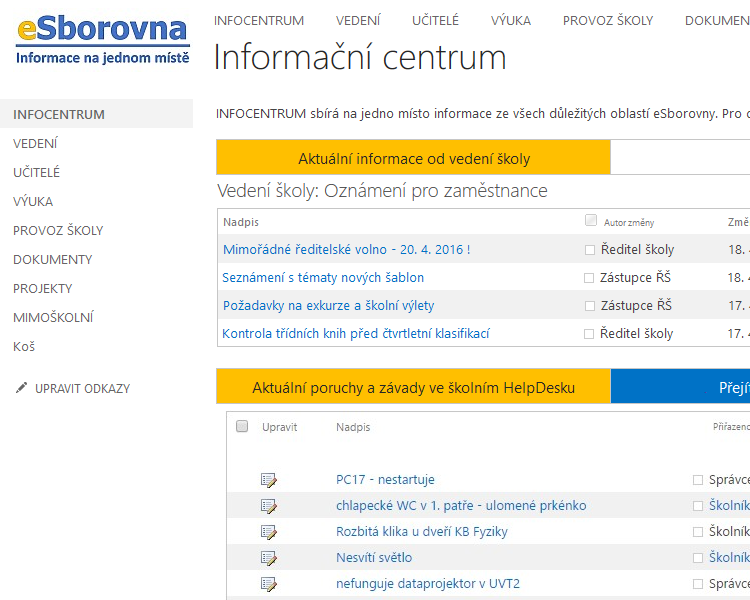 eSborovna - Informační centrum